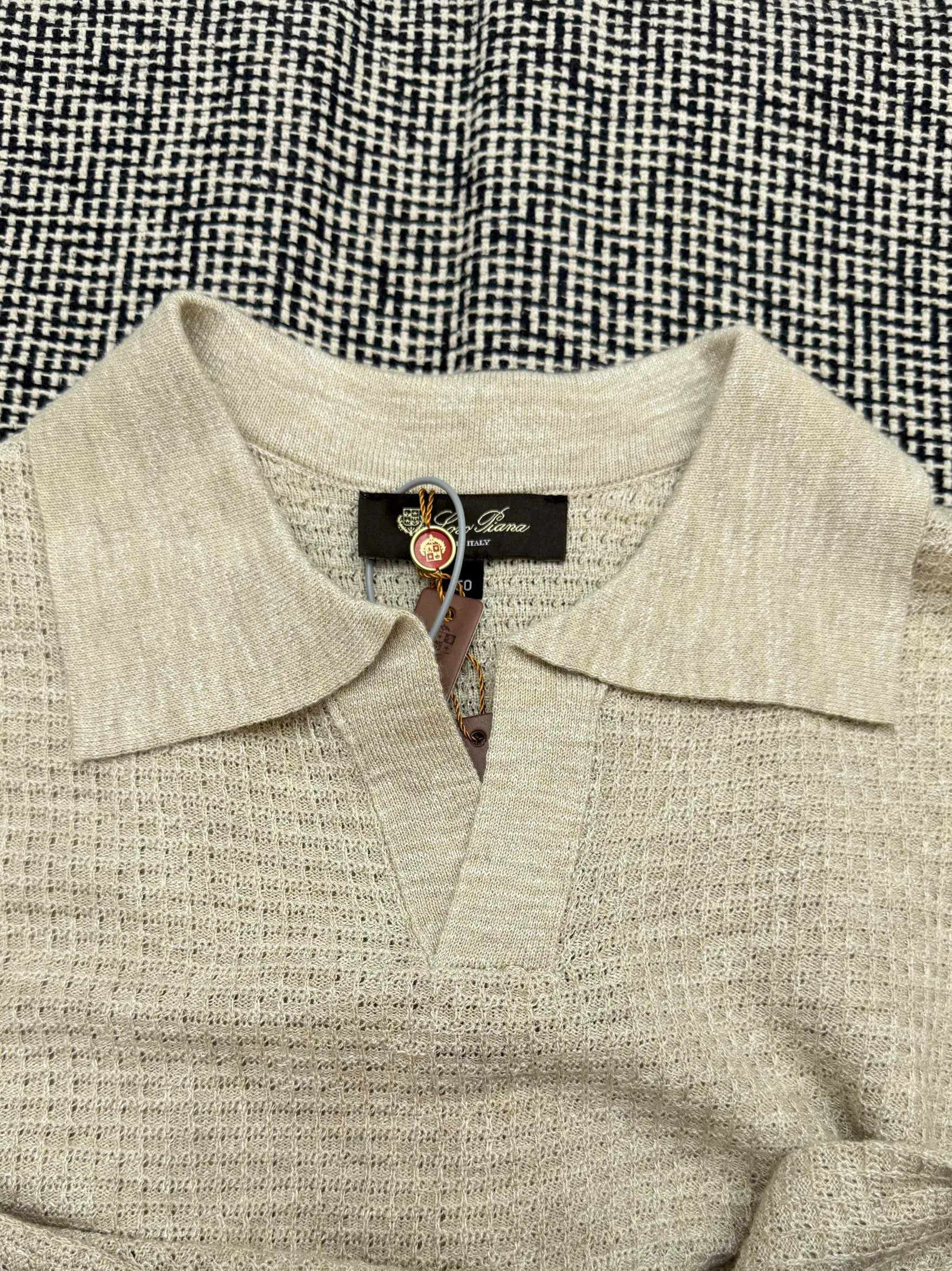 Loro Piana hollow knitted polo shirt 48/50/52/54